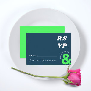 Retro Groovy Bold Ampersand Fun Playful Wedding Enclosure Card