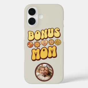 Retro Groovy Bonus Mom 70s Aesthetic Stepmom iPhone 16 Case