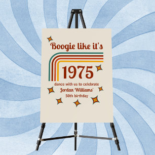 Retro Groovy Boogie Simple Dance 50th Birthday Foam Board