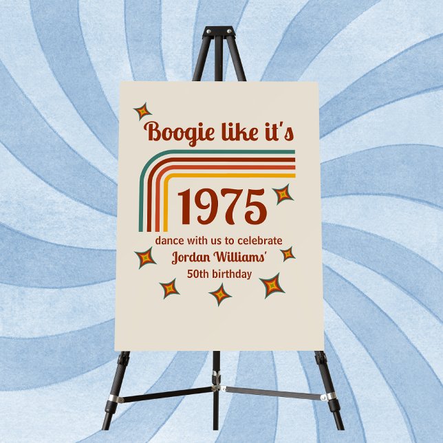 Retro Groovy Boogie Simple Dance 50th Birthday Foam Board (Creator Uploaded)