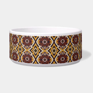 Retro Groovy Brown Gold Black Pet Bowl