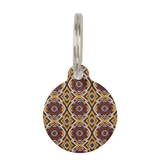 Retro Groovy Brown Gold Black Pet ID Tag