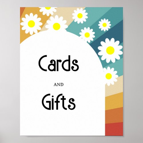 Retro Groovy _ Cards and Gifts baby shower Poster