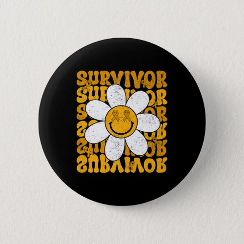 Retro Groovy Childhood Cancer Awareness Month Surv Button