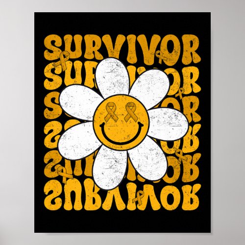 Retro Groovy Childhood Cancer Awareness Month Surv Poster