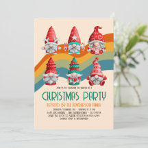 Retro Groovy Christmas Gnomes Budget Holiday Party