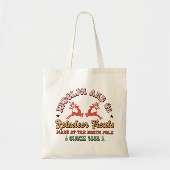 Retro Groovy Christmas Holiday Tote Bag (Front)