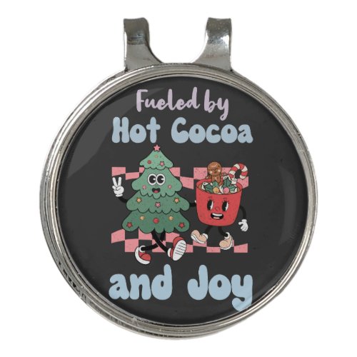 Retro groovy Christmas hot Cocoa  Golf Hat Clip