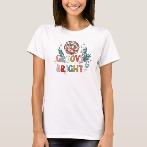 Retro Groovy Christmas T_Shirt