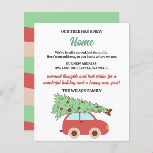 Retro Groovy Christmas Tree Car Weve Moved Card