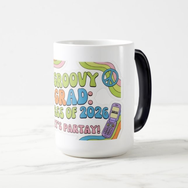 Retro Groovy Class of 2026 Graduation Mug (Front Right)