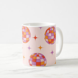 Retro Groovy Colorful Disco Balls Pattern Coffee Mug