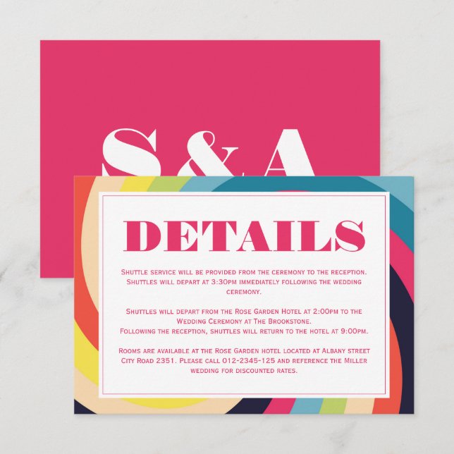 Retro Groovy Colorful Psychedelic Playful Enclosure Card (Front/Back)