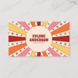 Retro Groovy Colorful QR Code 70s 60s Boho Trendy Business Card | Zazzle