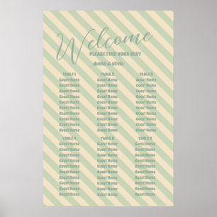 Retro Groovy Colorful Wavy Boho Wed Seating Charts