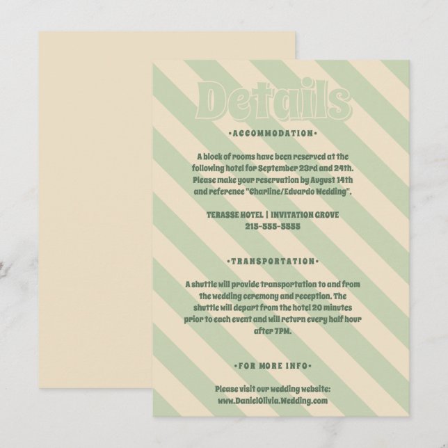 Retro Groovy Colorful Wavy Boho Wedding Enclosure Card (Front/Back)