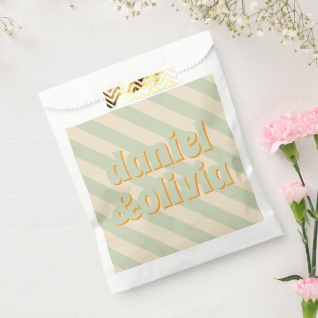 Retro Groovy Colorful Wavy Boho Wedding Favor Bag (Sealed)