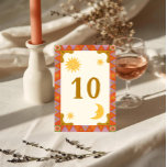 Retro Groovy Colorful Wavy Boho Wedding Table Numb Number<br><div class="desc">Retro Groovy Colorful Wavy Boho Wedding</div>