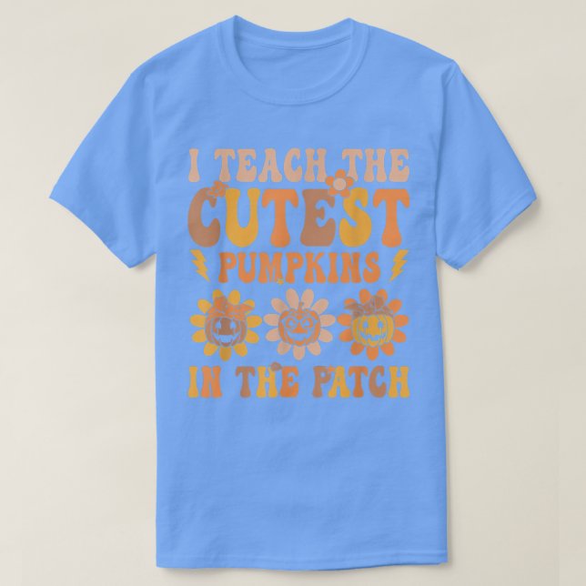Retro Groovy Coolest Pumpkin In The Patch Hallowee T-Shirt (Design Front)