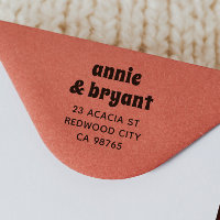 Retro Groovy Couple Names Chic Boho Return Address