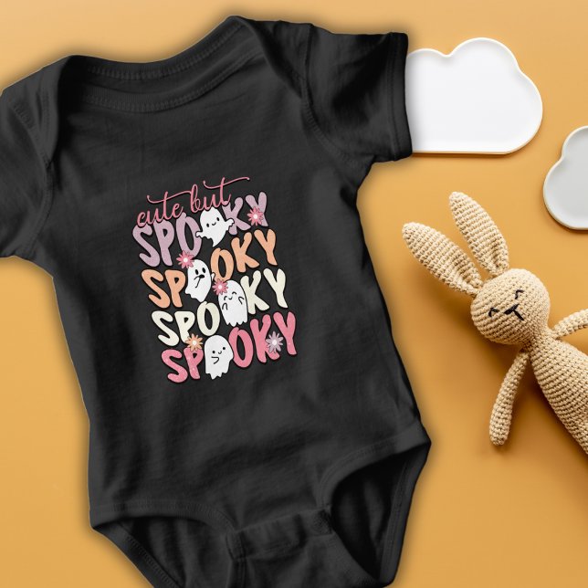 Retro Groovy Cute but Spooky Baby Bodysuit (Creator Uploaded)