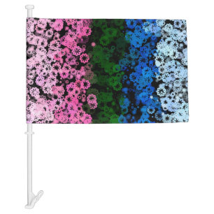 Retro Groovy Cute Floral Omniromantic Pride Flag
