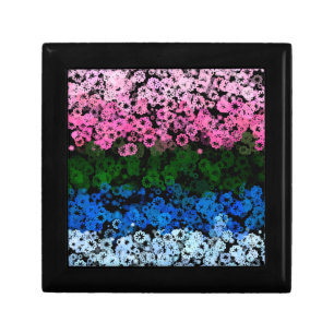 Retro Groovy Cute Floral Omniromantic Pride Flag Gift Box