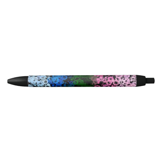 Retro Groovy Cute Floral Omniromantic Pride Flag Pen (Front)