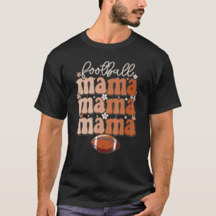 Retro groovy cute football mama football mom T-Shirt