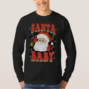 Retro Groovy Cute Santa  Christmas Men Women Kids T-Shirt