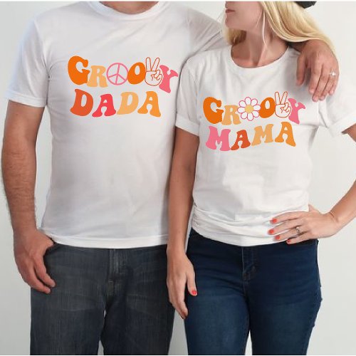 retro groovy dada First Birthday Matching T_Shirt