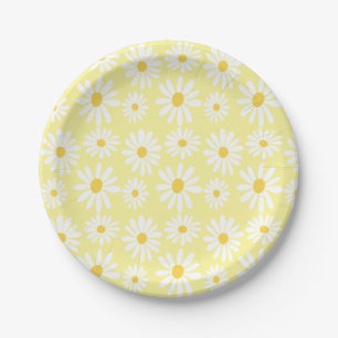 Retro Groovy Daisies Spring Daisy Boho Sunny Paper Plates
