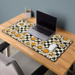 Retro Groovy Daisy Checkerboard Personalized Name Desk Mat<br><div class="desc">Retro Groovy Daisy Checkerboard Personalized Name Desk Mat Mouse Pad features a groovy daisy pattern on a black and white checkerboard pattern background with your custom text or personalized name in the center. Perfect as a gift for family and friends for Christmas, birthday, holidays, Mother's day, work colleagues and more....</div>