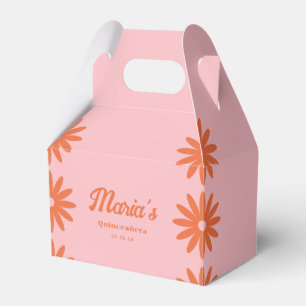 Retro Groovy Daisy Quinceanera Favor Boxes