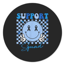 Retro Groovy Diabetes Awareness Men Women Kids Sup Classic Round Sticker