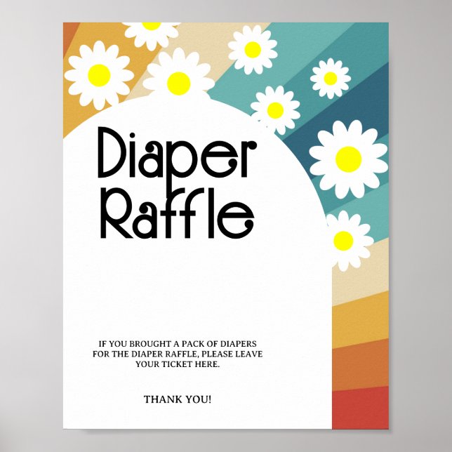 Retro Groovy - Diaper raffle poster game (Front)