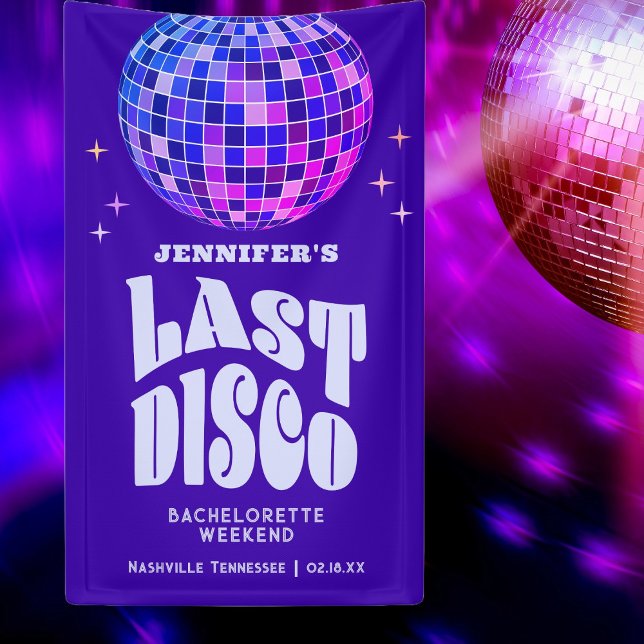 Retro Groovy Disco Bachelorette Weekend Welcome Banner (Creator Uploaded)
