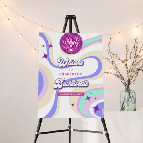 Retro Groovy Disco Bachelorette Welcome Sign