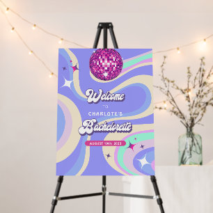 Retro Groovy Disco Bachelorette Welcome Sign