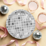 Retro GROOVY Disco Ball Bridal Shower  Paper Plates<br><div class="desc">Step back in time with our Retro Disco Ball Bridal Shower Invitations & Decor collection. Immerse yourself in the nostalgia of the 70s with muted beige and grey arches, enhanced by groovy silver glitter fonts. The iconic retro disco ball takes center stage, evoking an era of disco glamour, all while...</div>