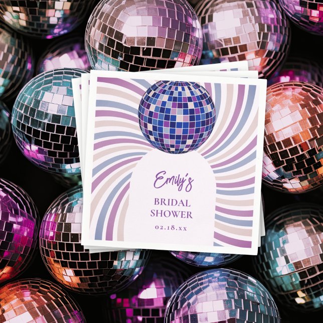 Retro Groovy Disco Bridal Shower Napkins (Creator Uploaded)