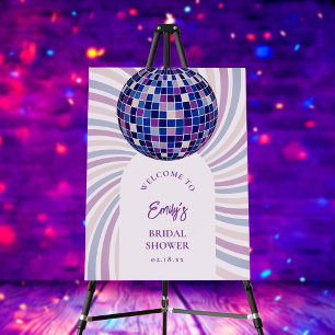 Retro Groovy Disco Bridal Shower Welcome Foam Board