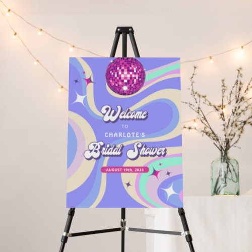 Retro Groovy Disco Bridal Shower Welcome Sign