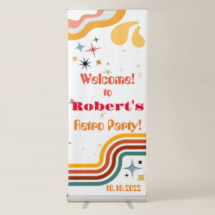 Retro Groovy Disco Party Retractable Banner