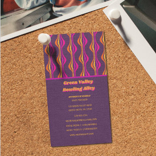 Retro Groovy Disco Purple Print Business Card