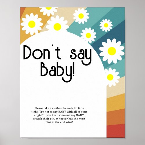 Retro Groovy _ Dont say baby Poster