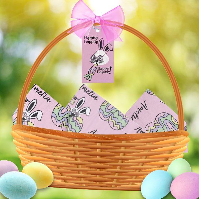 Retro Groovy Easter Personalized Tissue Paper (Listing is for tissue paper the gift tags are sold separately in this collection )