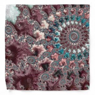 Retro Groovy Eclectic Bohemian Spiral Fractal Bandana