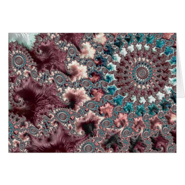 Retro Groovy Eclectic Bohemian Spiral Fractal Cards (Front Horizontal)