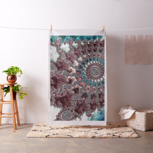 Retro Groovy Eclectic Bohemian Spiral Fractal Fabric